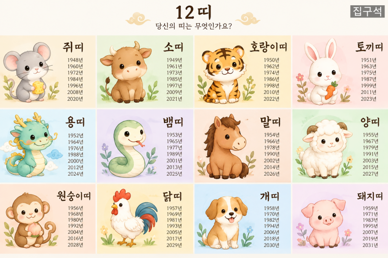 2026년 오늘의 띠별운세｜12띠별 오늘 주목할 포인트