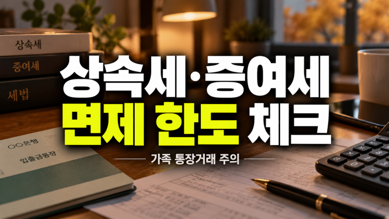 상속세와 증여세 면제 한도 미리 공부해두고 가족 간 통장 거래 주의점 정리