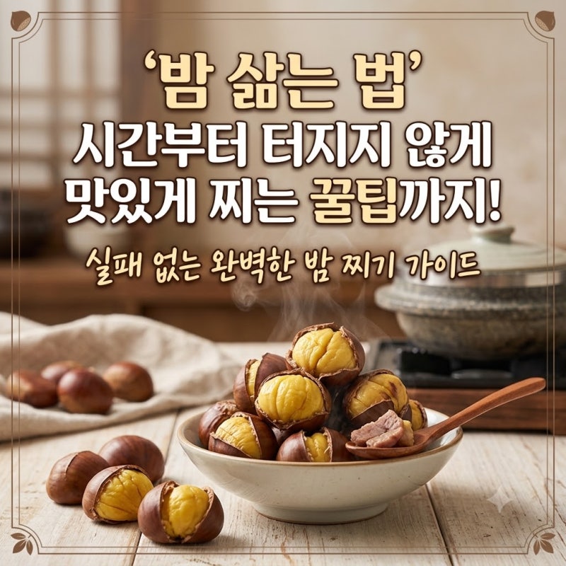 밤 맛있게 삶는 법 소금 전기밥솥 냄비 압력밥솥에 찌는 법