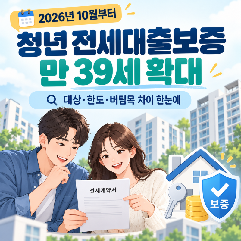 청년 전세대출보증 만 39세 확대, 나도 대상일까?