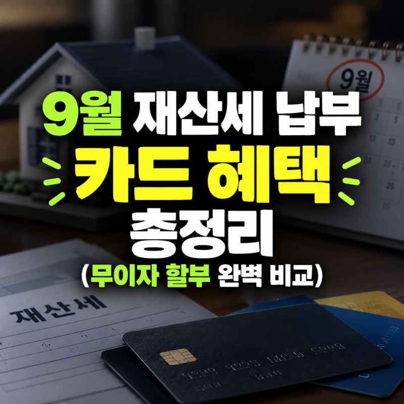 9월 재산세 납부 카드 혜택 총정리 (무이자 할부 완벽 비교)