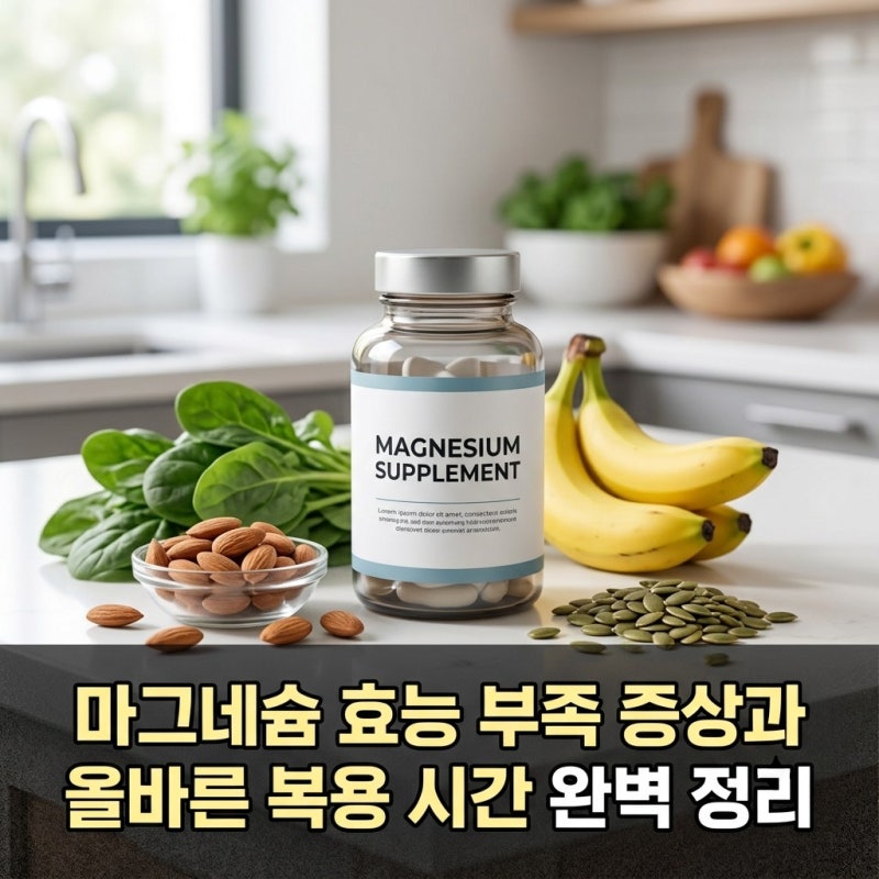 마그네슘 효능 부족 증상과 올바른 복용 시간 완벽 정리