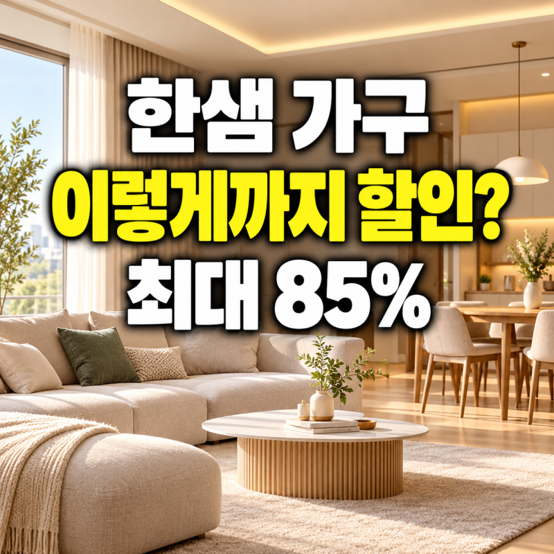한샘 쌤페스타 9월28일 시작｜소파·식탁·가구 최대 85% 할인