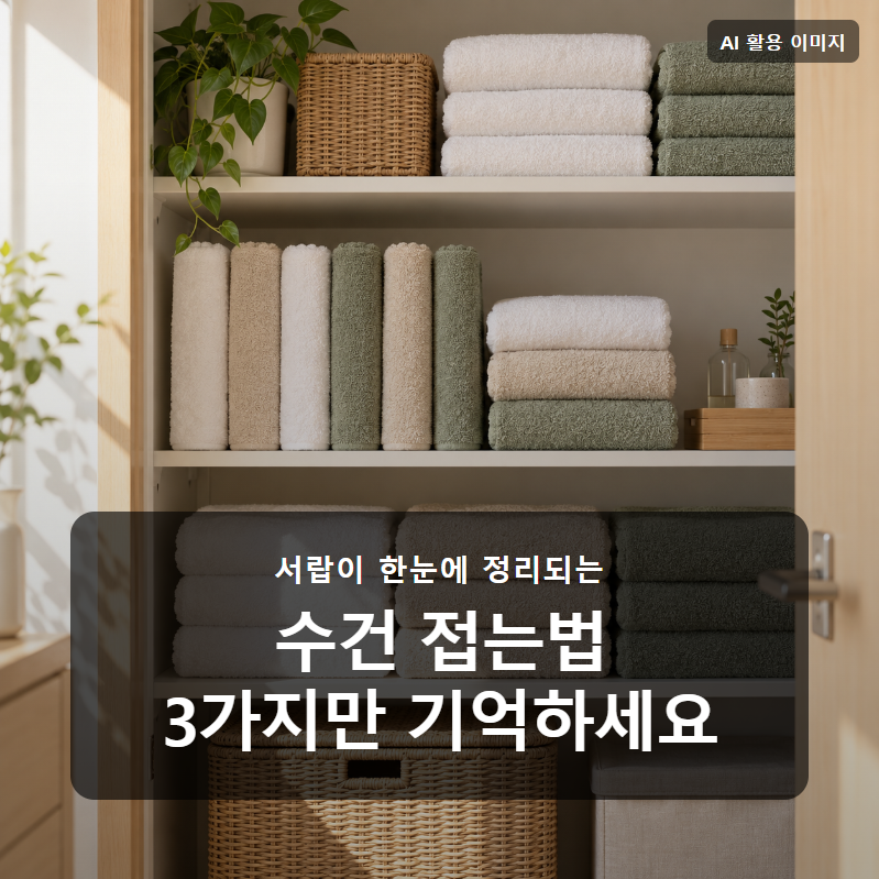수건 접는법, 서랍이 두 배 넓어 보이는 3가지 정리법