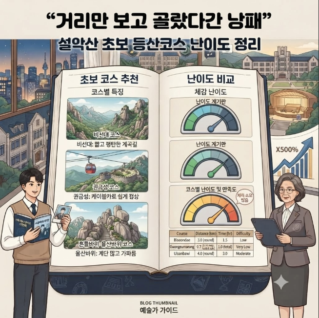 “거리만 보고 골랐다간 낭패” 설악산 초보 등산코스 난이도 정리