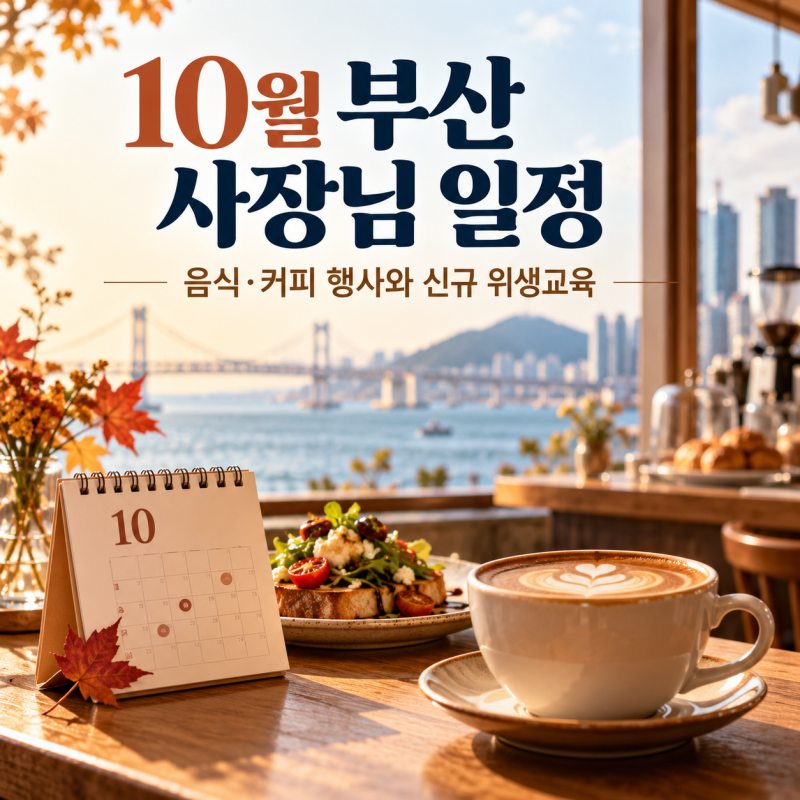 2026년 10월 부산 사장님 일정｜음식·커피 행사와 신규 위생교육