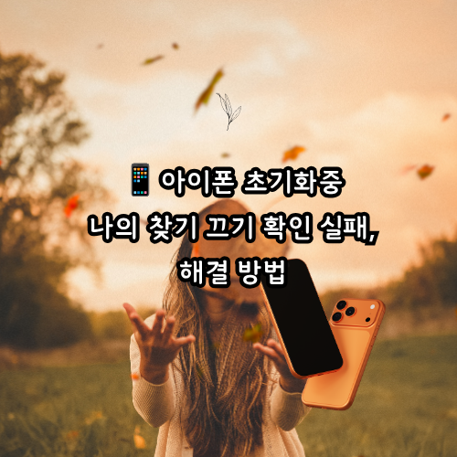아이폰 초기화 중 나의 찾기 끄기 확인 실패, 해결 방법