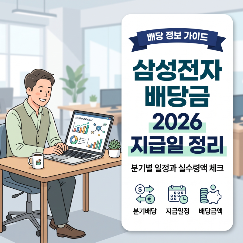 삼성전자 배당금 지급일 언제? 2026년 분기별 일정과 배당금 정리