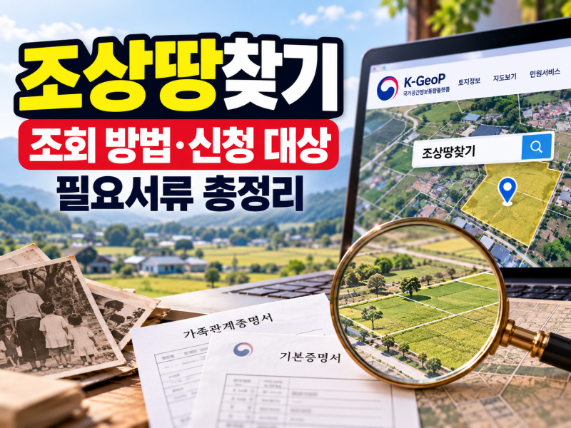 조상 땅 찾기 조회 방법, 온라인 신청 대상·필요서류 총정리