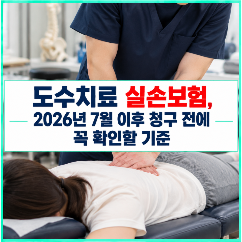 도수치료 실손보험, 2026년 7월 이후 청구 전에 꼭 확인할 기준