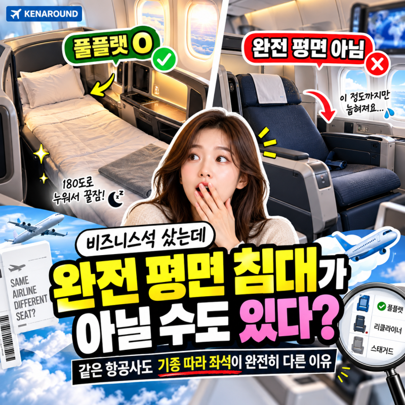 비즈니스석 샀는데 ‘완전 평면 침대’가 아닐 수도 있다?｜같은 항공사도 기종 따라 좌석이....