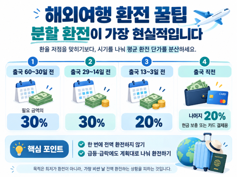 2026 해외여행 환전 꿀팁｜원·달러 환율 변동 클 때 환전하는 법