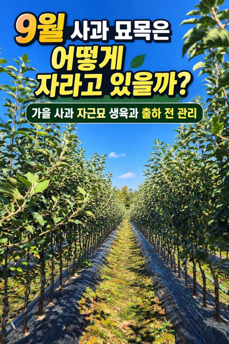 9월 사과 묘목은 어떻게 자라고 있을까? 가을 사과 자근묘 생육과 출하 전 관리
