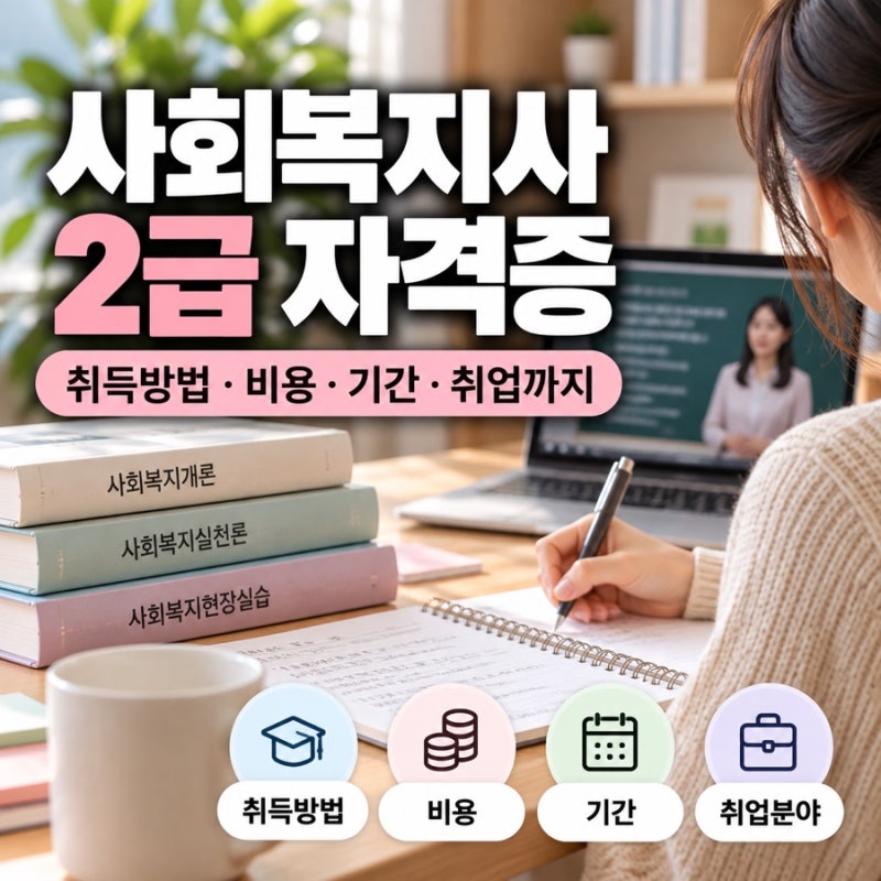 사회복지사 2급 자격증 취득방법, 비용·기간·실습·취업까지 총정리
