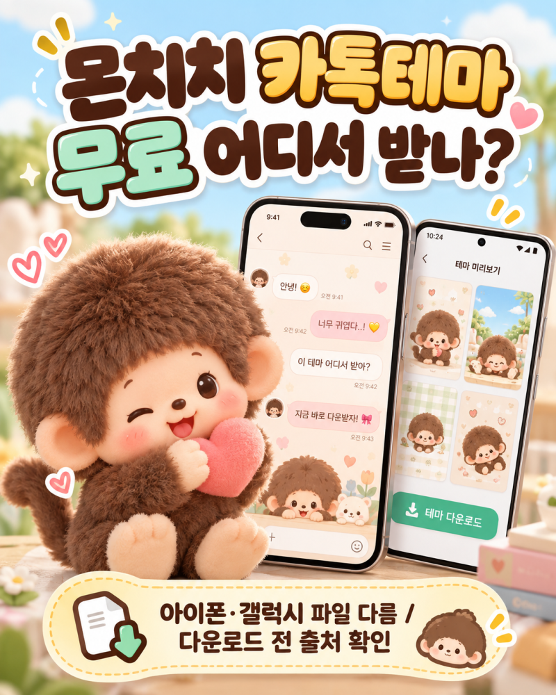 몬치치 카톡테마 무료 어디서 받나? 아이폰·갤럭시 적용방법