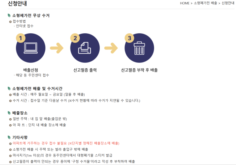 도봉구청 소형폐가전 대형폐가전 이사갈 때 가전무상수거 신청방법
