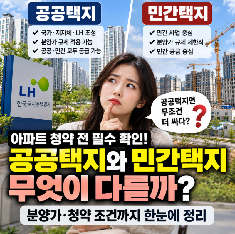 공공택지 뜻과 민간택지 차이, 분양가·청약에서 달라지는 기준