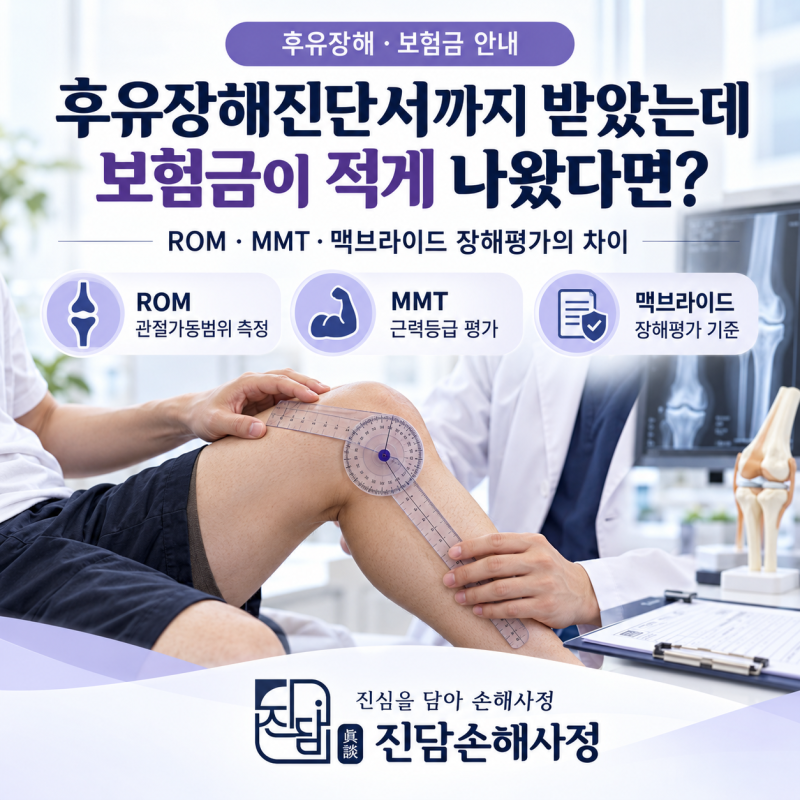 후유장해진단서까지 받았는데 보험금이 적게 나왔다면?｜ROM·MMT·맥브라이드 장해평가의 차....