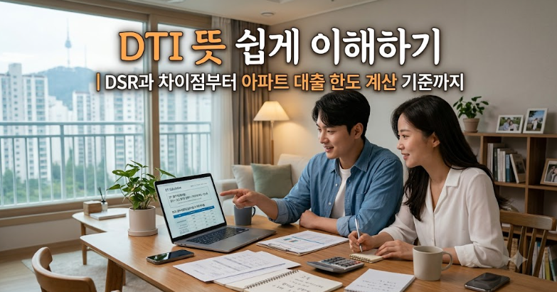 DTI 뜻 쉽게 이해하기｜DSR과 차이점부터 아파트 대출 한도 계산 기준까지