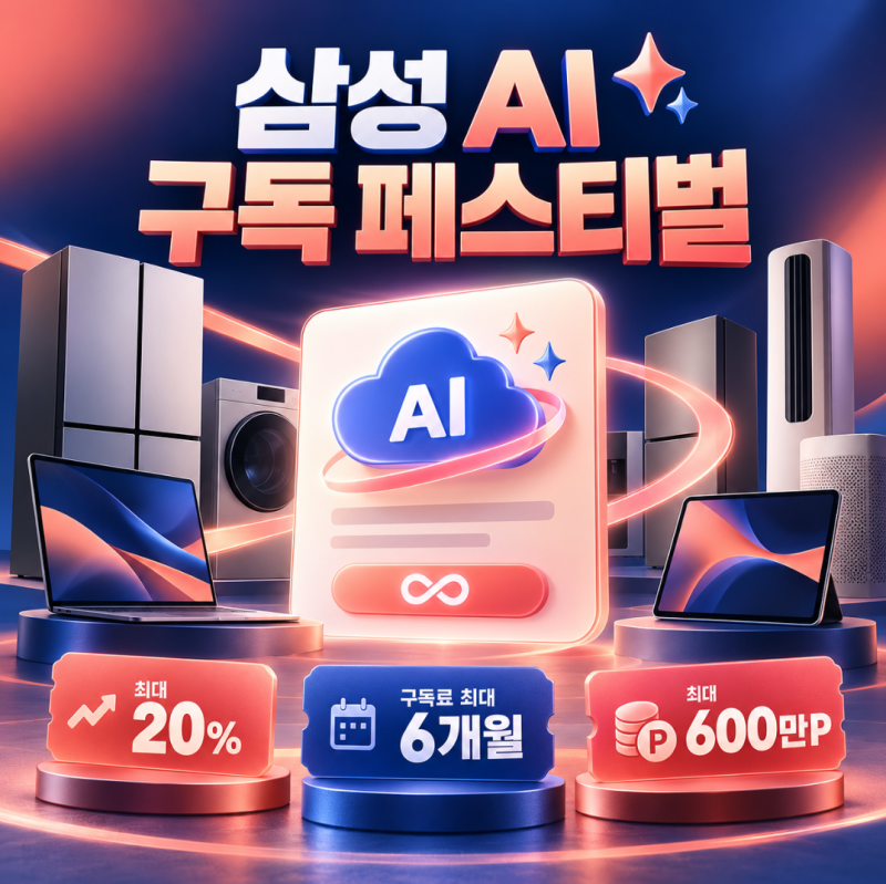 삼성 AI 구독 페스티벌 혜택 최대 20% 구독료 6개월 600만P 조건 총정리