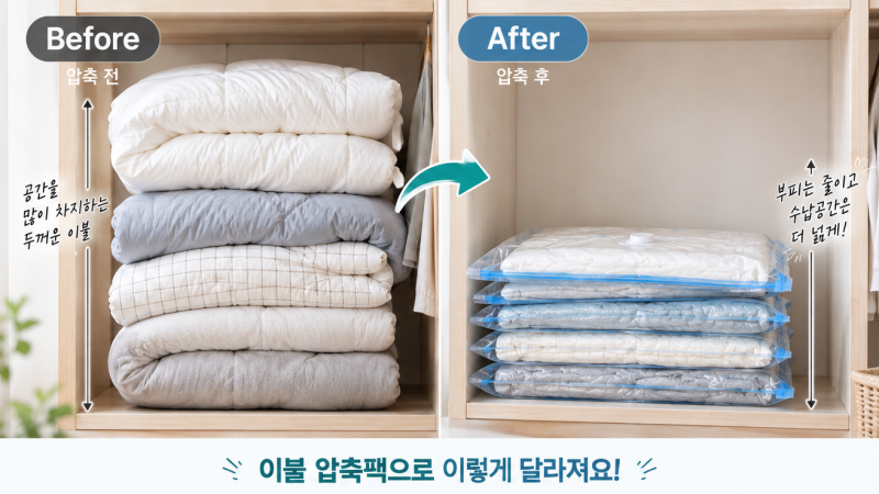 이불 압축팩 제대로 사용하는 방법, 그냥 넣으면 안 되는 이유