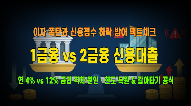 2026년 신용대출 금리 비교: 1금융권 vs 2금융권 차이 총정리 — 업권별 금리·한도 격차 원인 & ....