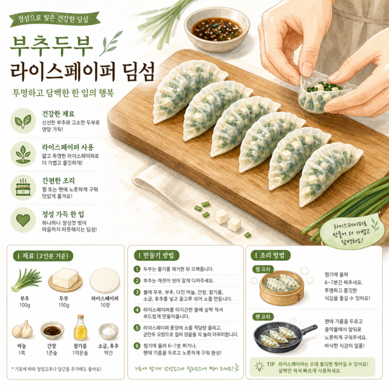 다이어트 중 군만두 당길 때! 밀가루 제로 겉바속촉 라이스페이퍼 두부만두 만드는 법