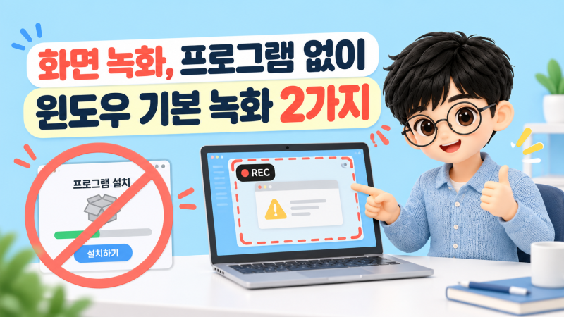 컴퓨터 화면 녹화, 프로그램 깔지 마세요｜윈도우 기본 녹화 2가지