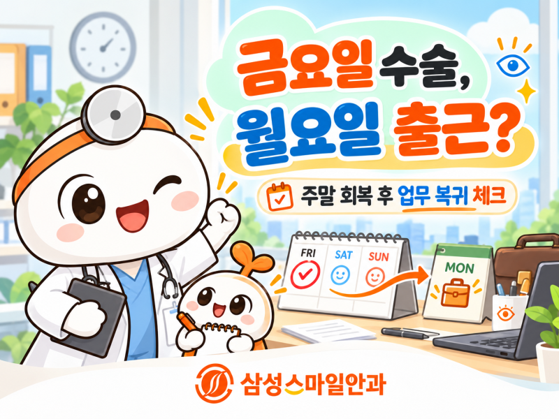 금요일 검사하고 주말에 쉬면 될까? 직장인이 궁금한 대전 스마일라식 프로