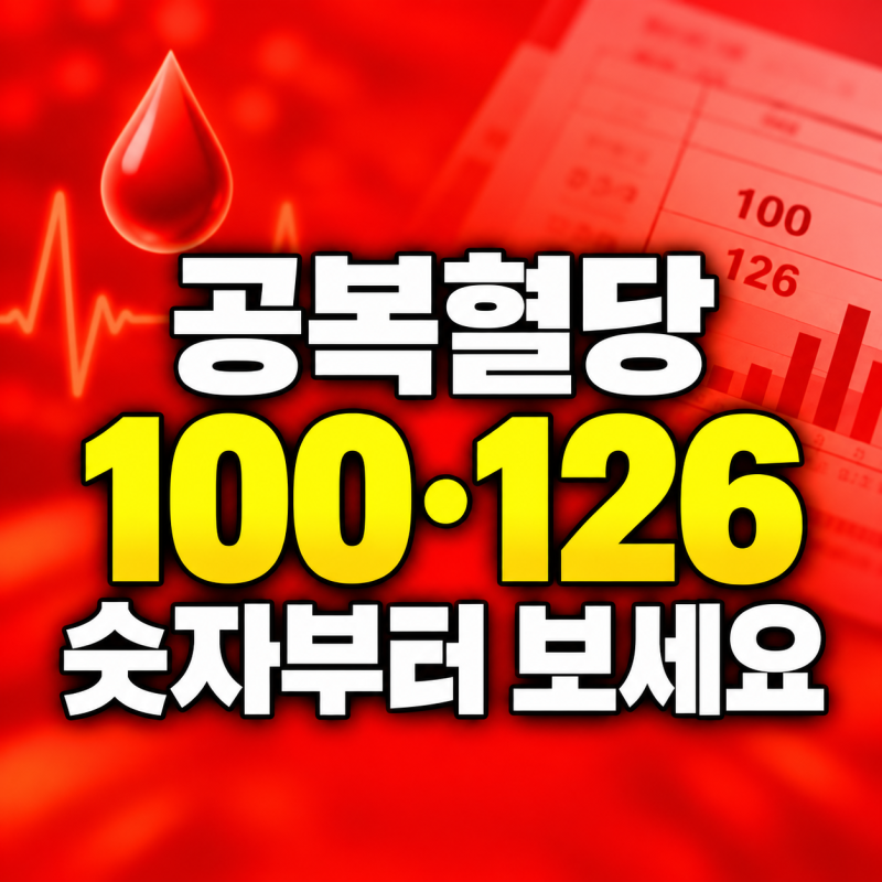 공복혈당 정상수치, 100과 126 숫자부터 구분하세요