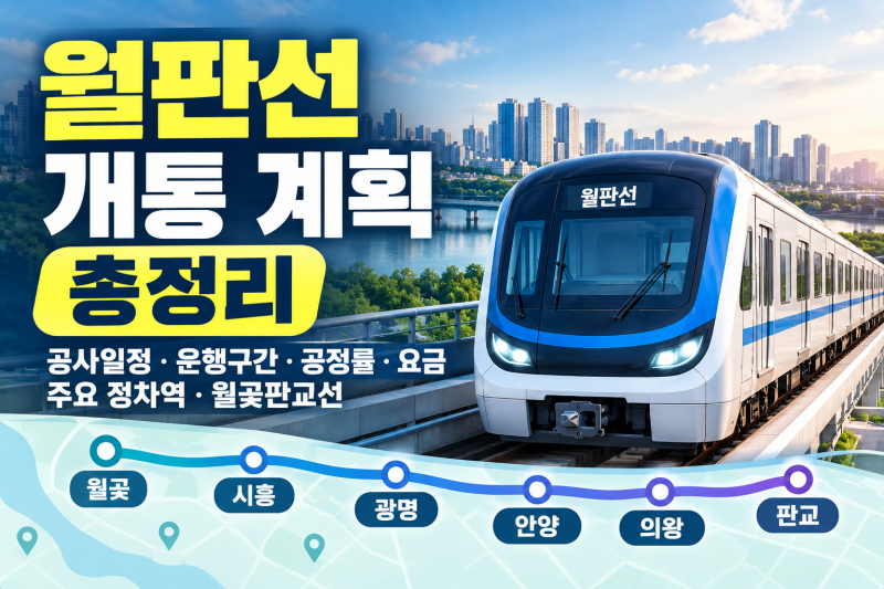 월판선 개통 계획 총정리 | 공사일정·운행구간·공정률·요금·주요 정차역