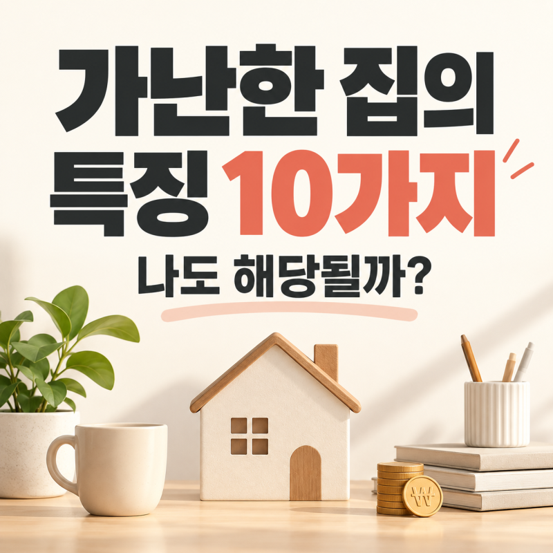 가난한 집의 특징 10가지 나도 해당될까?