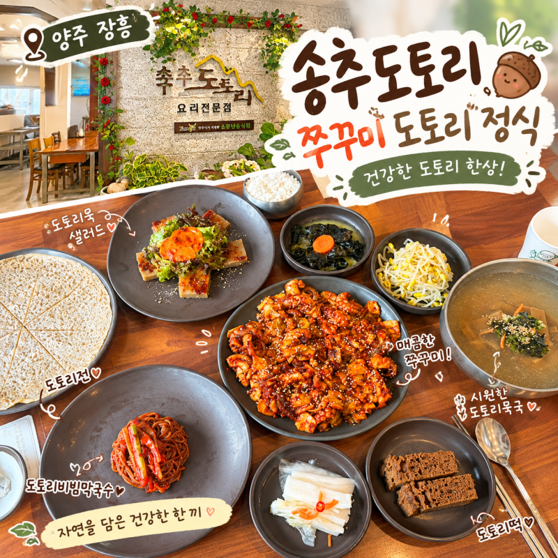 양주 장흥 맛집 송추도토리 쭈꾸미 도토리 정식 속 편한 밥집