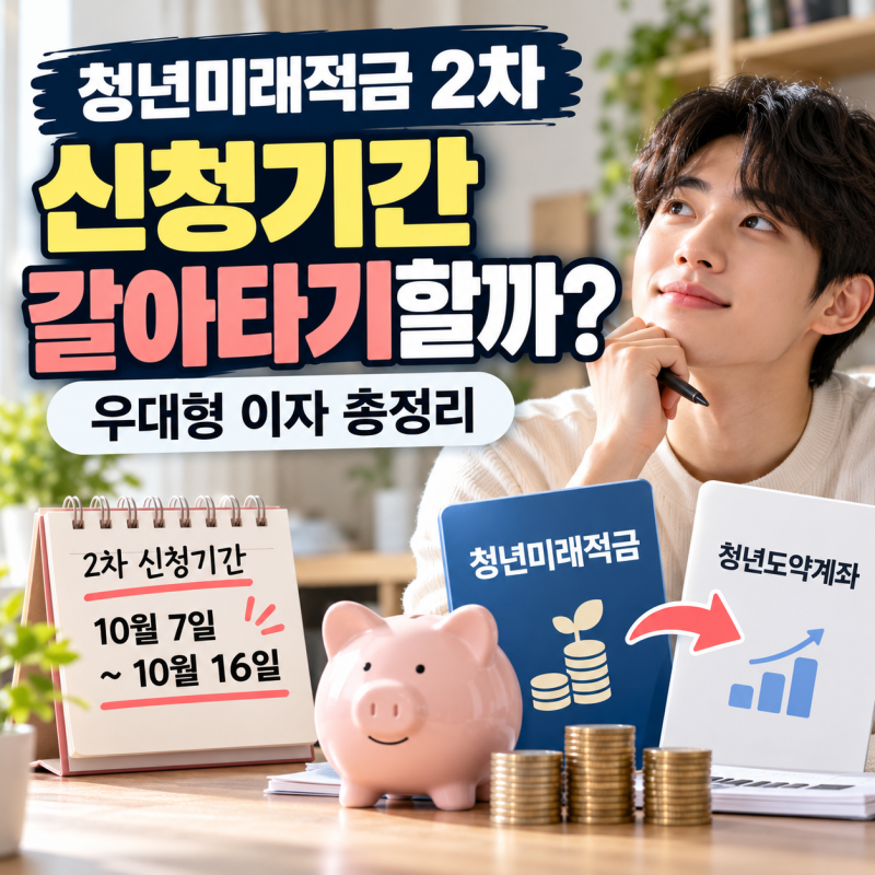 청년미래적금 2차 신청기간, 청년도약계좌 갈아타기할까? 우대형 이자 총정리