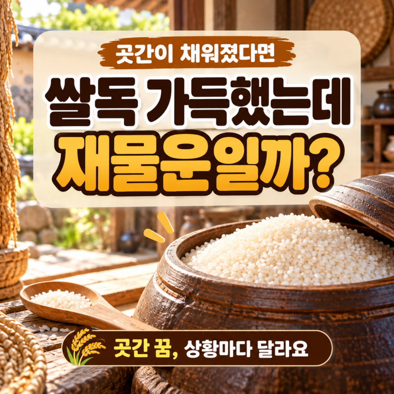 쌀독에 쌀 가득한 꿈, 곳간 채워지는 재물운 꿈인가요