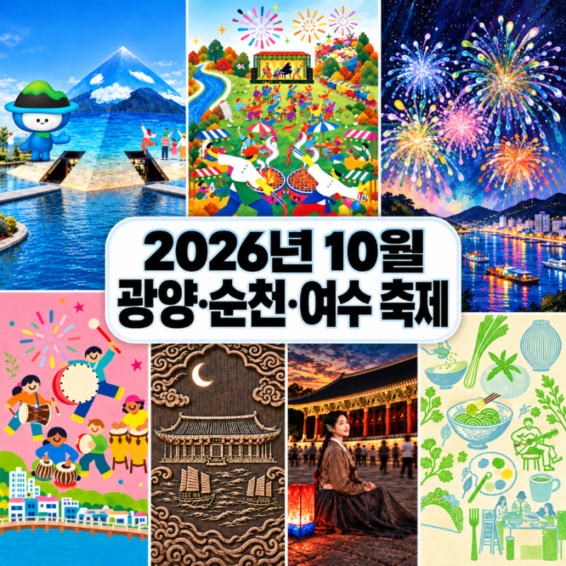 2026년 10월 광양 순천 여수 축제 총정리｜날짜·장소 한눈에 보기