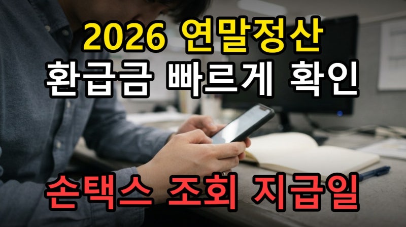 2026 연말정산 환급금 손택스 조회 방법 지급일 확인 기준