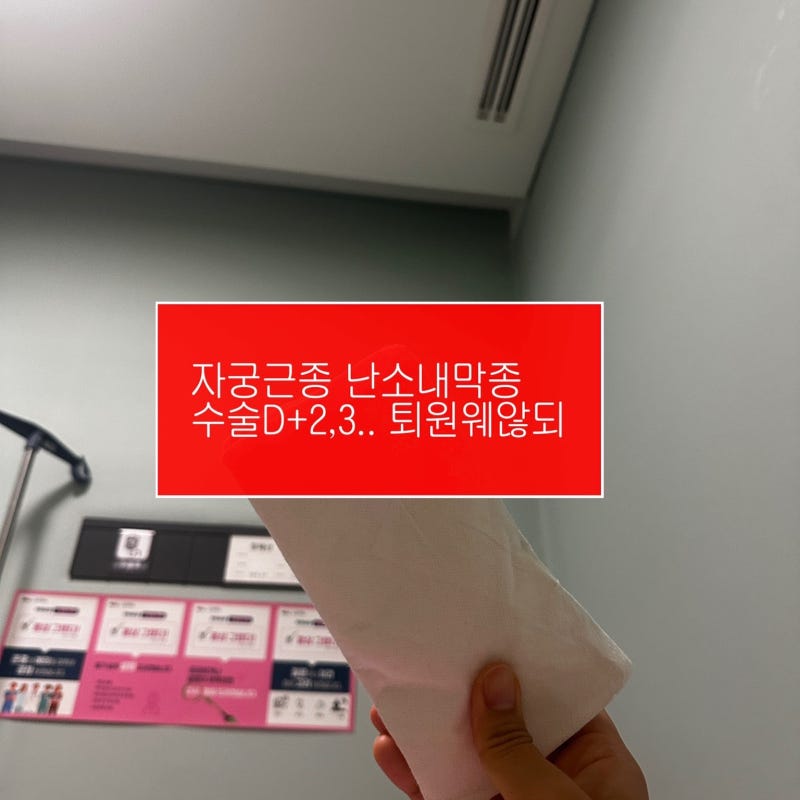 강남차병원 자궁근종 난소내막종 수술 D+2,3일 후기… 퇴원하는날인데 퇴원못한 썰 푼다…