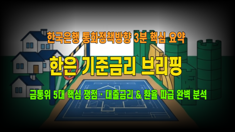 한국은행 기준금리 브리핑 3분 요약: 이번 통화정책 결정의 5가지 핵심 쟁점과 대출·환율 파....
