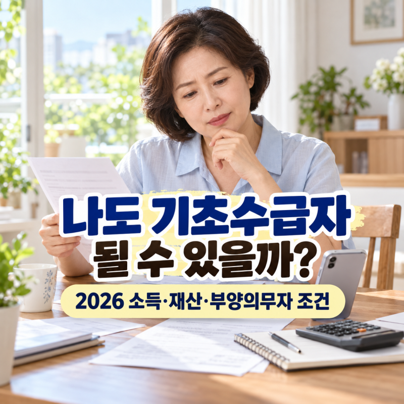 2026 기초수급자 자격 조건, 소득·재산은 어디까지 가능할까?