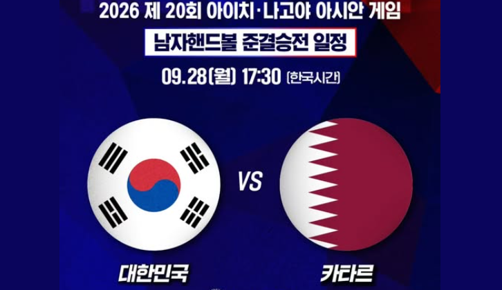 2026 아시안게임 핸드볼 남자 일정 총정리, 금메달 강호 한국 순위는?
