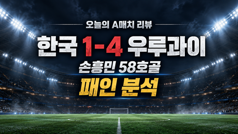 한국 우루과이 1-4 완패, 손흥민 58호골에도 무너진 이유