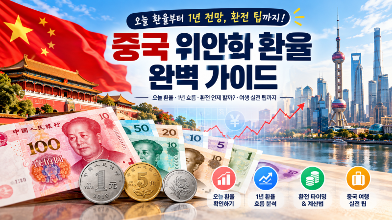 중국 위안화 환율 완벽 가이드｜오늘 환율·1년 전망·환전 언제 할까? (2026)