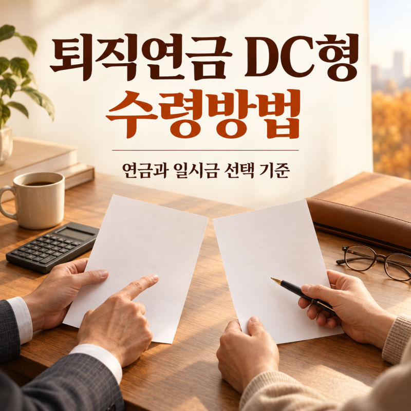 퇴직연금 DC형 수령방법, 연금과 일시금 선택 기준 정리