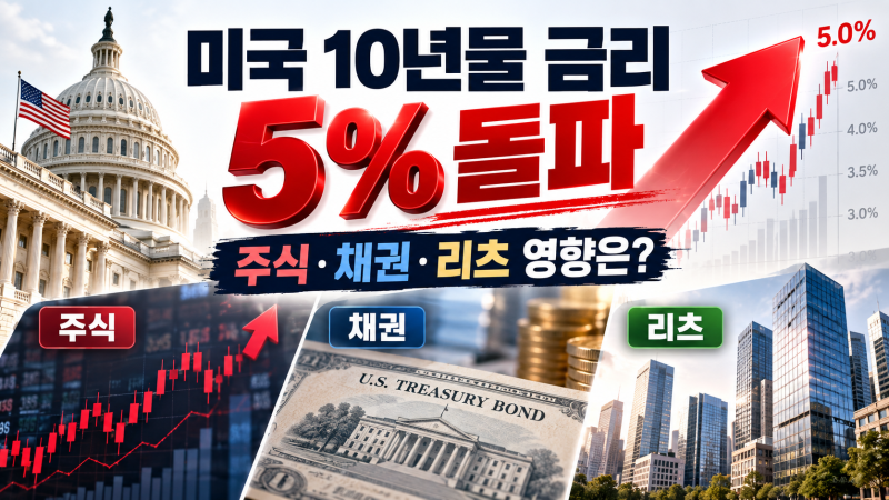 미국 10년물 국채 금리 5% 돌파, 내 주식·채권·리츠 자산에는 어떤 영향이 올까? (자산별 영향....