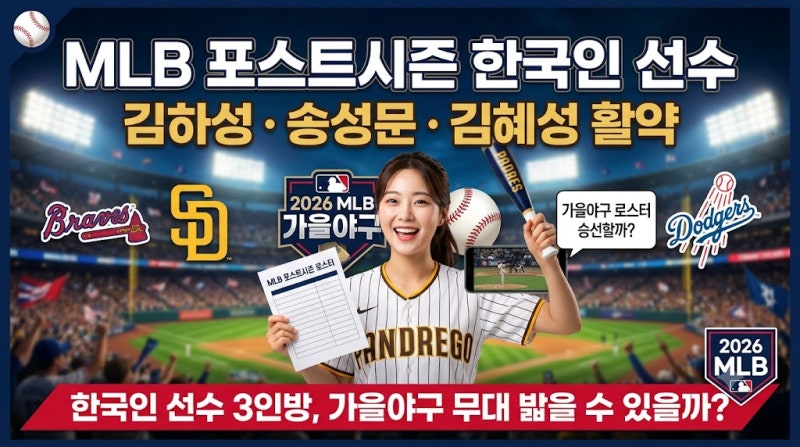 MLB 포스트시즌 한국인 선수, 가을야구 무대 밟을 수 있을까?