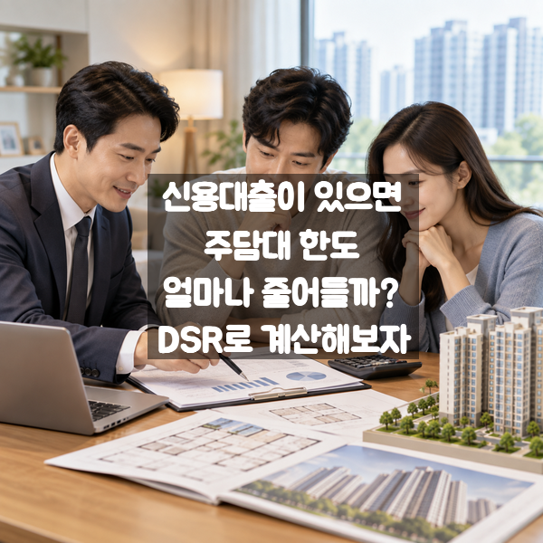 신용대출이 있으면 주담대 한도 얼마나 줄어들까? DSR로 계산해보자