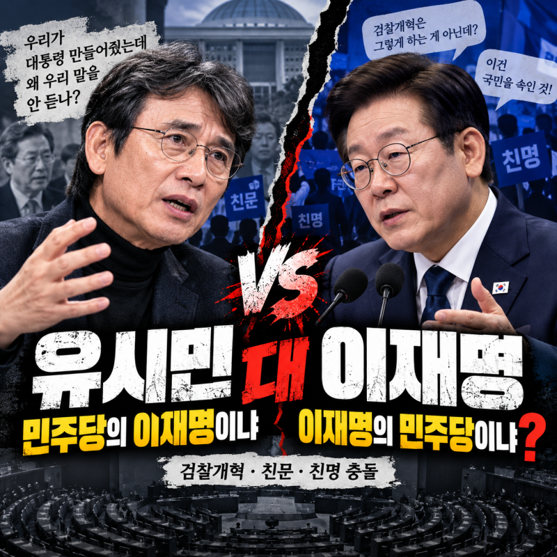 유시민 대 이재명 - 민주당의 이재명이냐, 이재명의 민주당이냐?