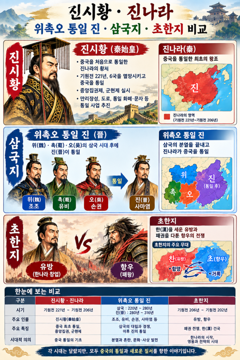 진시황 진秦나라 >> 멸망후 항우ㆍ유방 천하통일 이야기 초한지 >> 유방이 세운 한고조 멸망....