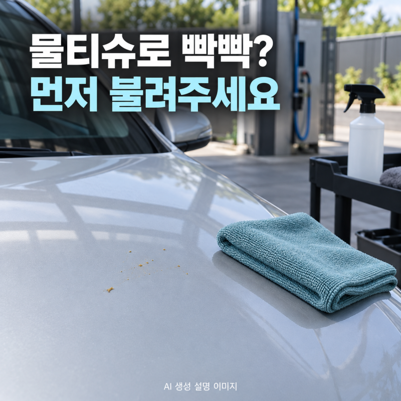 자동차 벌똥 물티슈로 안 닦이면 손톱보다 불리는 순서가 먼저예요